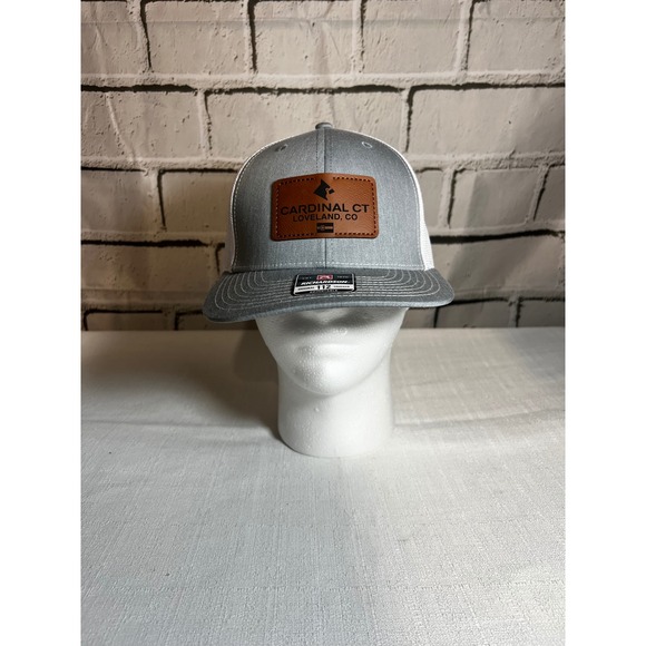 Richardson Other - Richardson 112 Trucker Hat Cardinal CT Loveland CO Leather Patch Gray White Cap